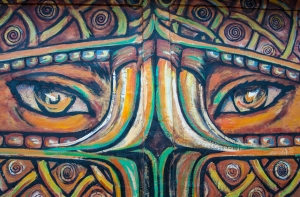 Chiapas, mural al caracol di Oventik